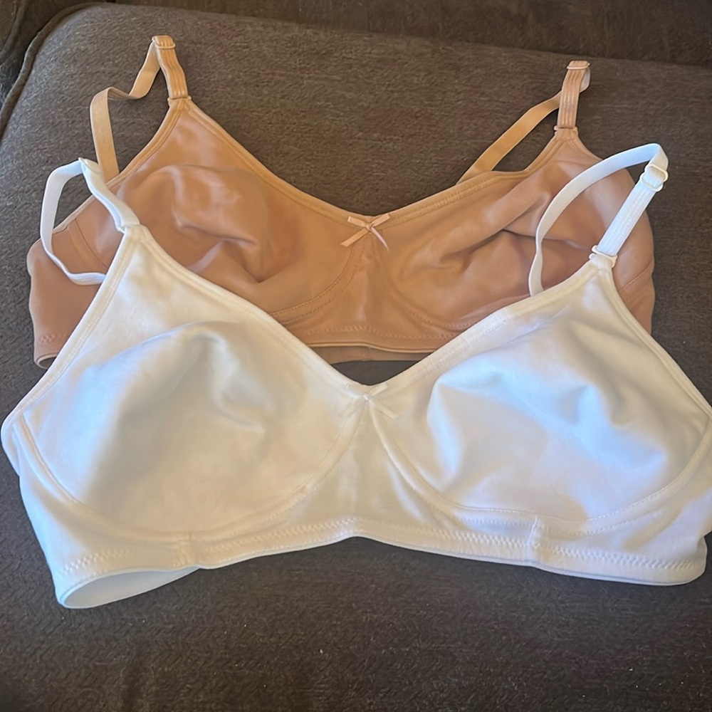 2 NWOT Cotton Bras by SONARI Wh/Tan
